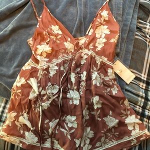 pink and white floral romper